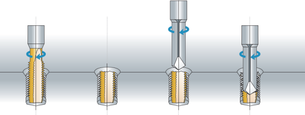 Set 5 volhardmetaal boren om gebroken tap M3 - M4 - M5 - M6 - M8 uit te boren - Afbeelding 2