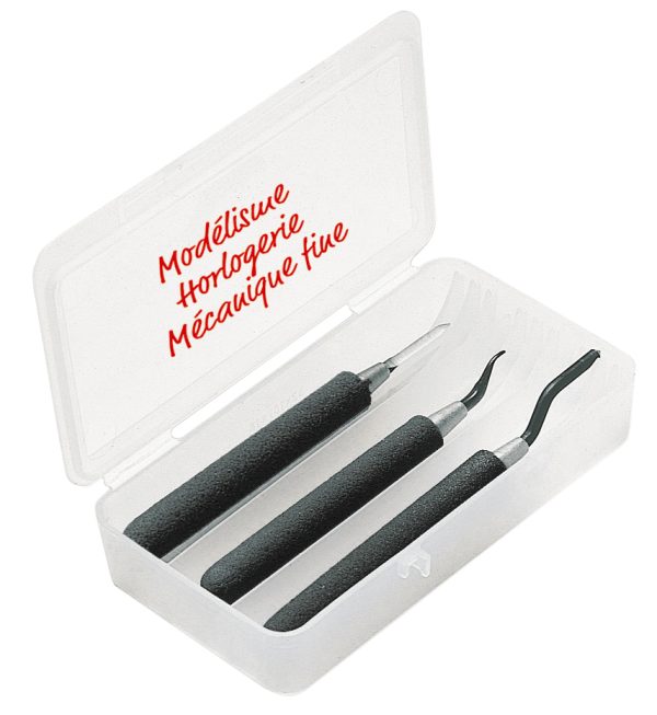 Set de 3 Mini-Handontbramer met roterende mesje Shrapen - Ontbramen - Verzinken FT3000